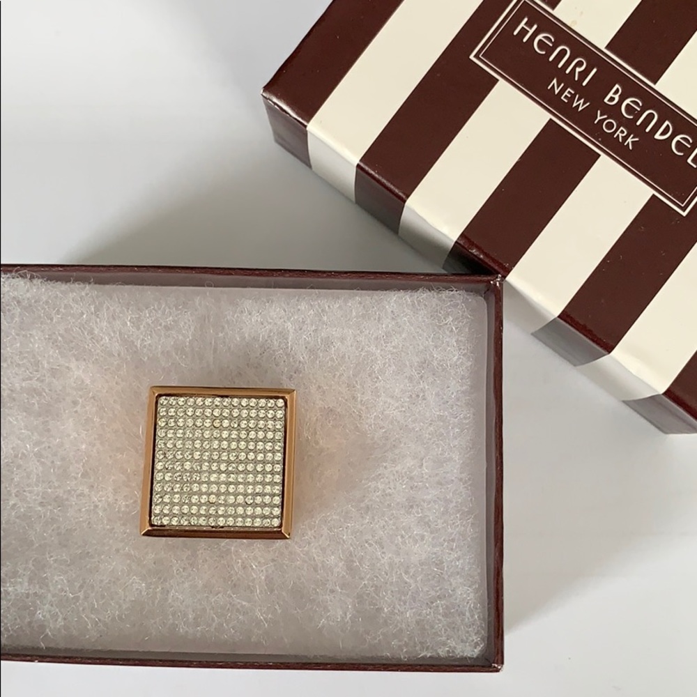 Henri Bendel Rose Gold/Silver/Crystal Ring